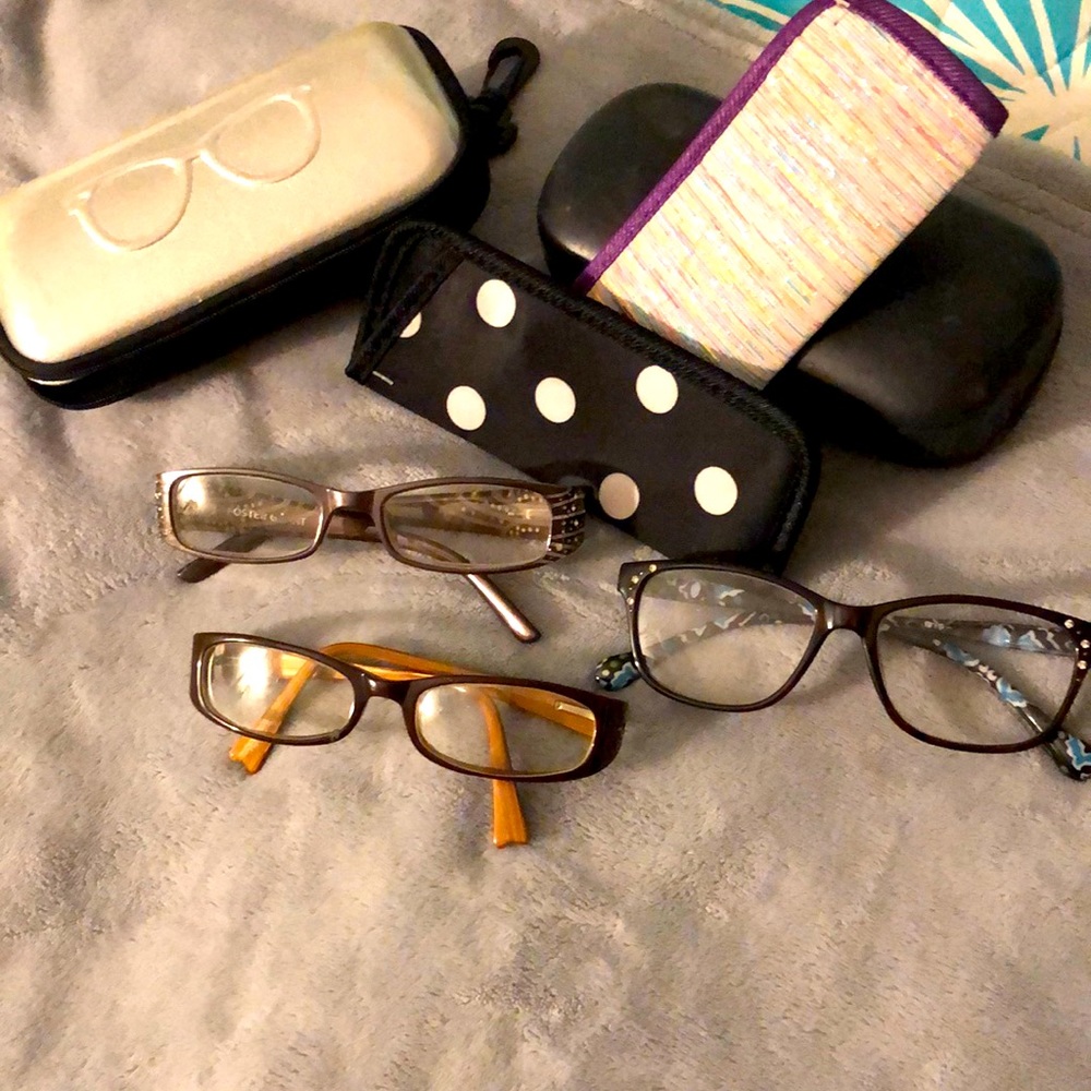Foster Grant- Womens Cute Brown&Black Reading Glasses w/Cases (Bundle!!)